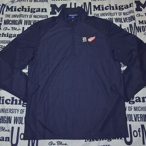 Detroit Tigers & Red Wings Quarter-Zip Long Sleeve Jersey Golf Training Shirt
